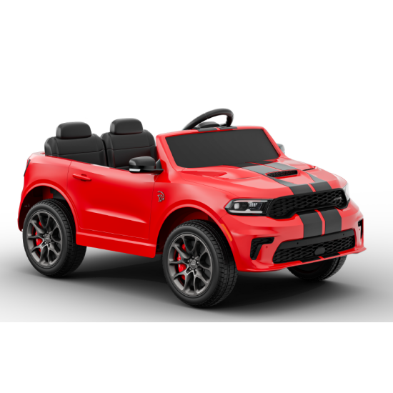 JOKO Elektrické autíčko Dodge Durango, penové kolesá, kožené sedadlo, červené