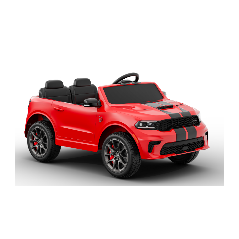 JOKO Elektrické autíčko Dodge Durango, penové kolesá, kožené sedadlo, červené