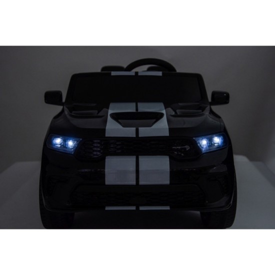 JOKO Elektrické autíčko Dodge Durango, penové kolesá, kožené sedadlo, čierne