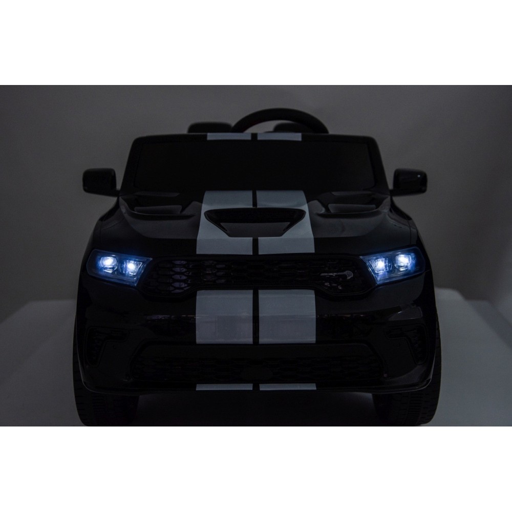 JOKO Elektrické autíčko Dodge Durango, penové kolesá, kožené sedadlo, čierne