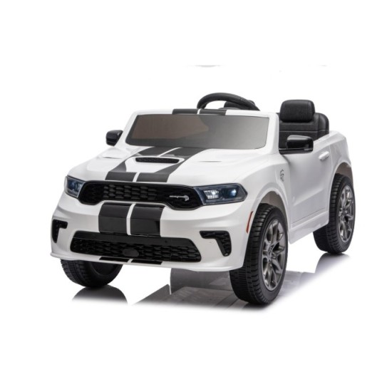 JOKO Elektrické autíčko Dodge Durango, penové kolesá, kožené sedadlo, biele