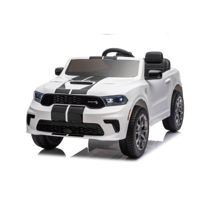 JOKO Elektrické autíčko Dodge Durango, penové kolesá, kožené sedadlo, biele