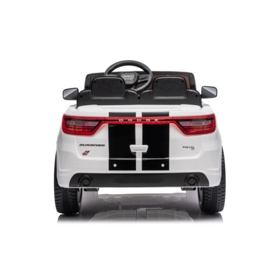 JOKO Elektrické autíčko Dodge Durango, penové kolesá, kožené sedadlo, biele