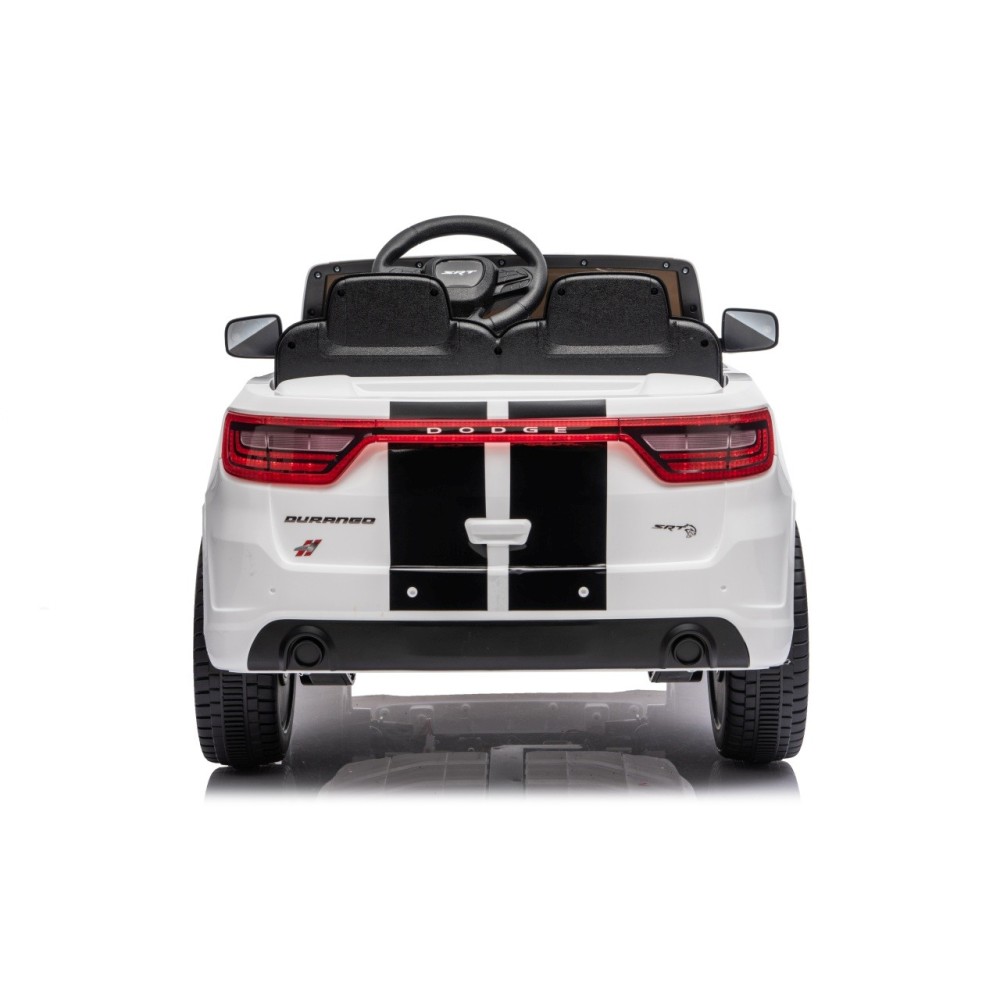 JOKO Elektrické autíčko Dodge Durango, penové kolesá, kožené sedadlo, biele