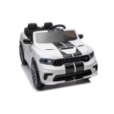 JOKO Elektrické autíčko Dodge Durango, penové kolesá, kožené sedadlo, biele