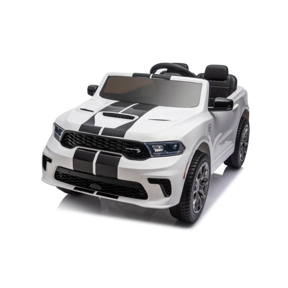 JOKO Elektrické autíčko Dodge Durango, penové kolesá, kožené sedadlo, biele