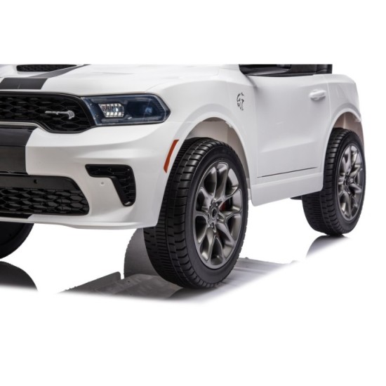 JOKO Elektrické autíčko Dodge Durango, penové kolesá, kožené sedadlo, biele