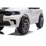 JOKO Elektrické autíčko Dodge Durango, penové kolesá, kožené sedadlo, biele