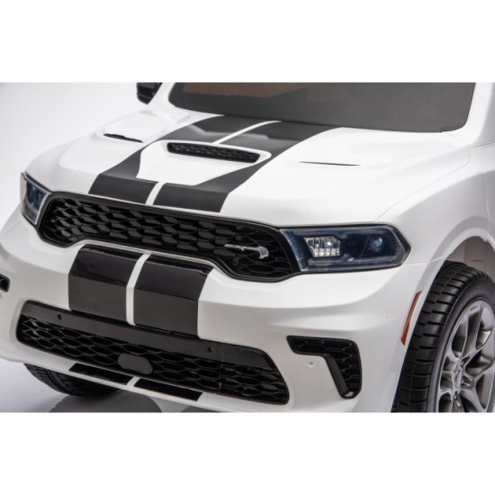 JOKO Elektrické autíčko Dodge Durango, penové kolesá, kožené sedadlo, biele