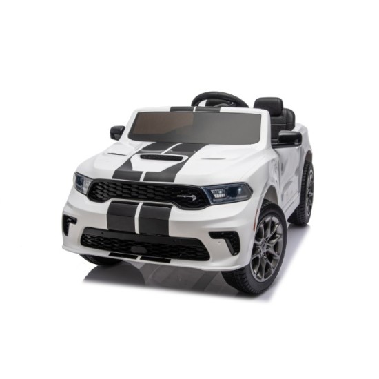JOKO Elektrické autíčko Dodge Durango, penové kolesá, kožené sedadlo, biele