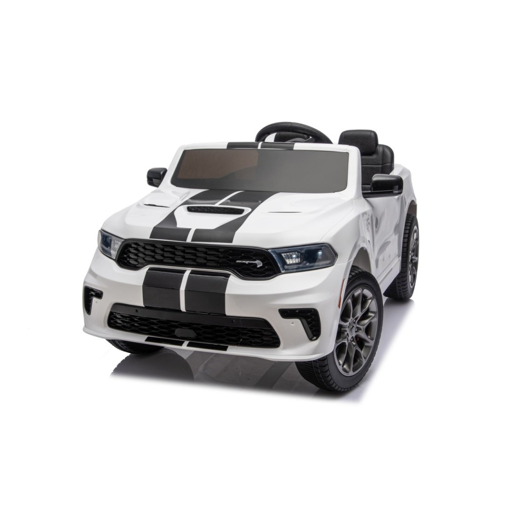 JOKO Elektrické autíčko Dodge Durango, penové kolesá, kožené sedadlo, biele