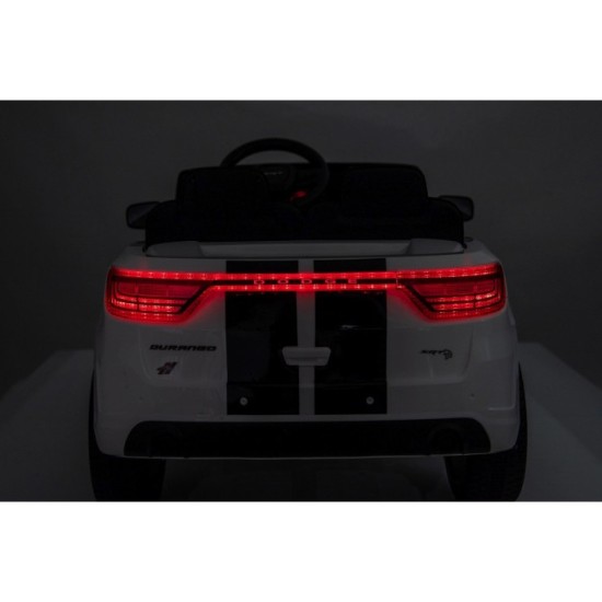 JOKO Elektrické autíčko Dodge Durango, penové kolesá, kožené sedadlo, biele