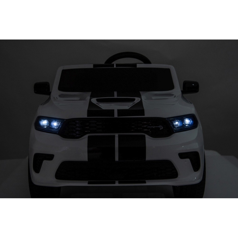JOKO Elektrické autíčko Dodge Durango, penové kolesá, kožené sedadlo, biele