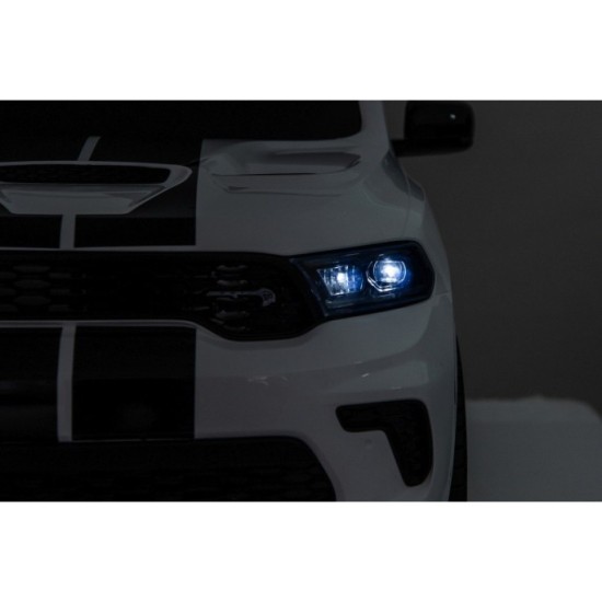 JOKO Elektrické autíčko Dodge Durango, penové kolesá, kožené sedadlo, biele