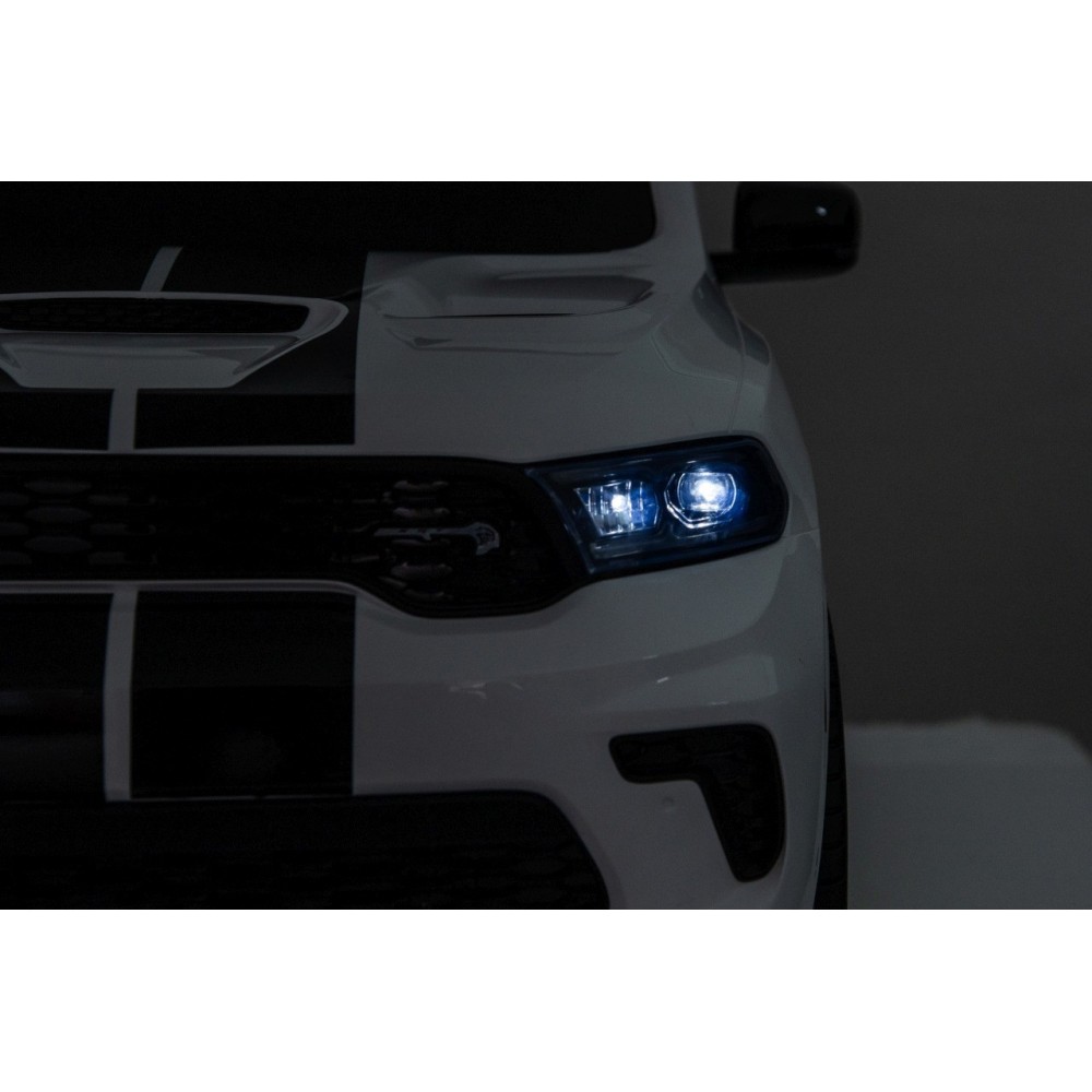 JOKO Elektrické autíčko Dodge Durango, penové kolesá, kožené sedadlo, biele