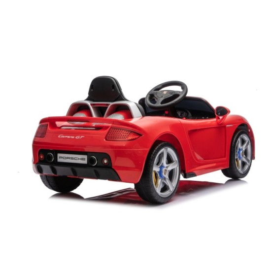 JOKO Elektrické autíčko Porsche 911 Carrera, penové kolesá, kožené sedadlo, červené