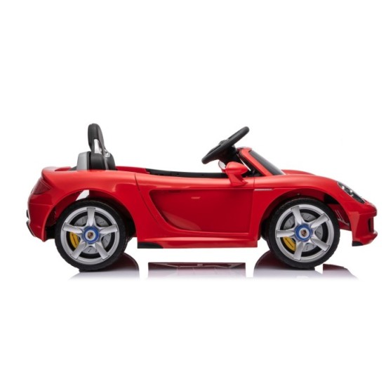 JOKO Elektrické autíčko Porsche 911 Carrera, penové kolesá, kožené sedadlo, červené