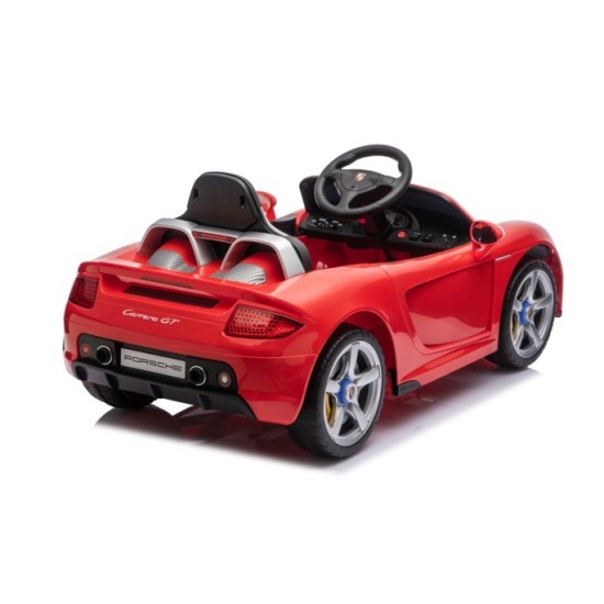 JOKO Elektrické autíčko Porsche 911 Carrera, penové kolesá, kožené sedadlo, červené