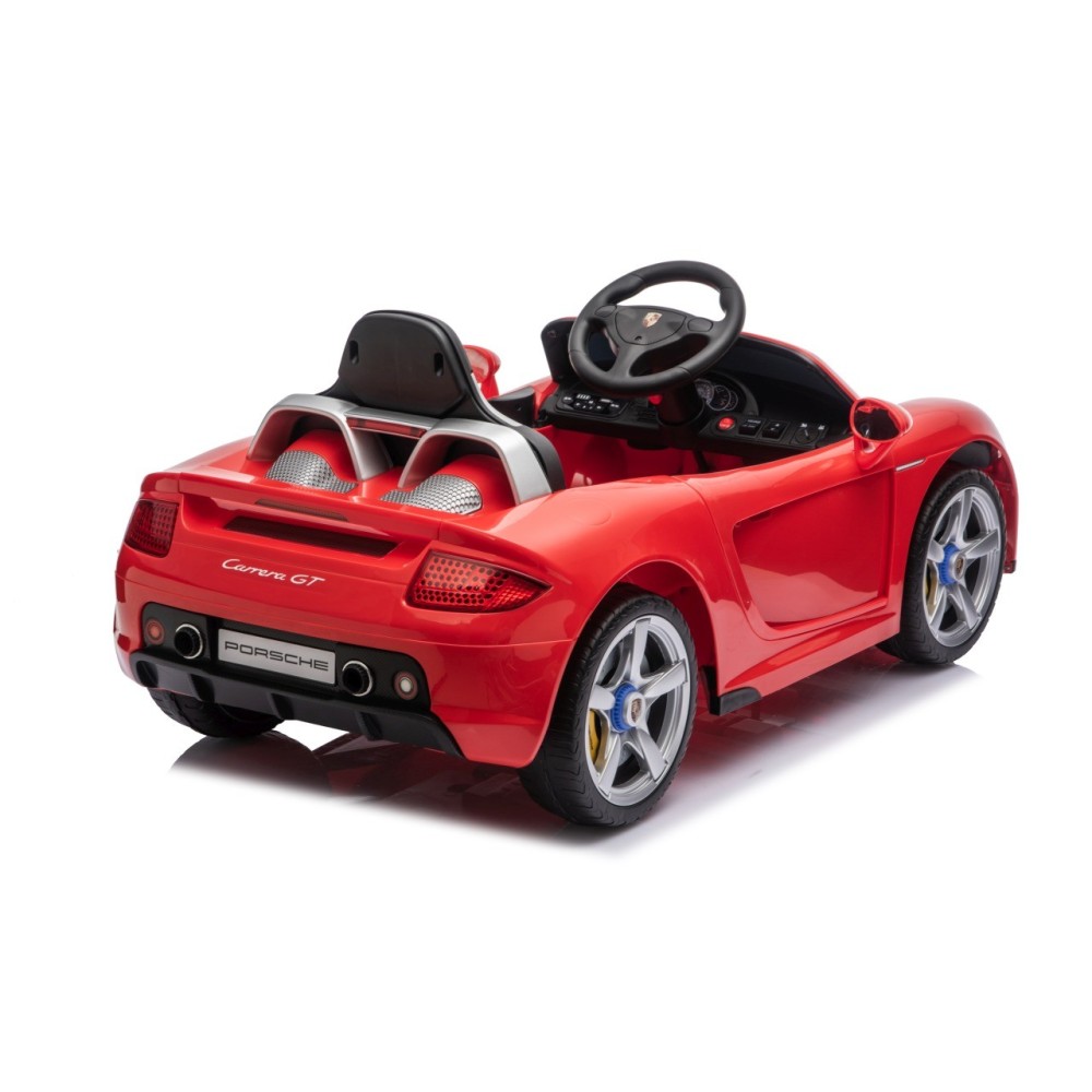 JOKO Elektrické autíčko Porsche 911 Carrera, penové kolesá, kožené sedadlo, červené