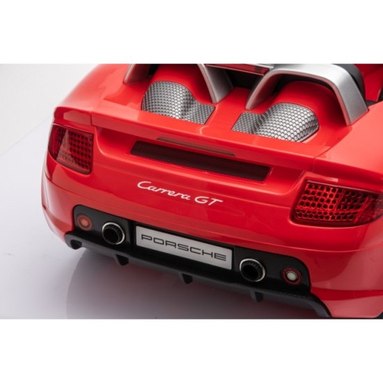 JOKO Elektrické autíčko Porsche 911 Carrera, penové kolesá, kožené sedadlo, červené