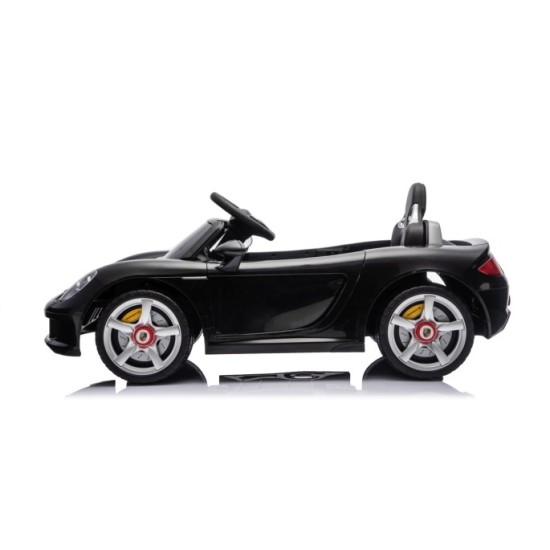 JOKO Elektrické autíčko Porsche 911 Carrera, penové kolesá, kožené sedadlo, čierne