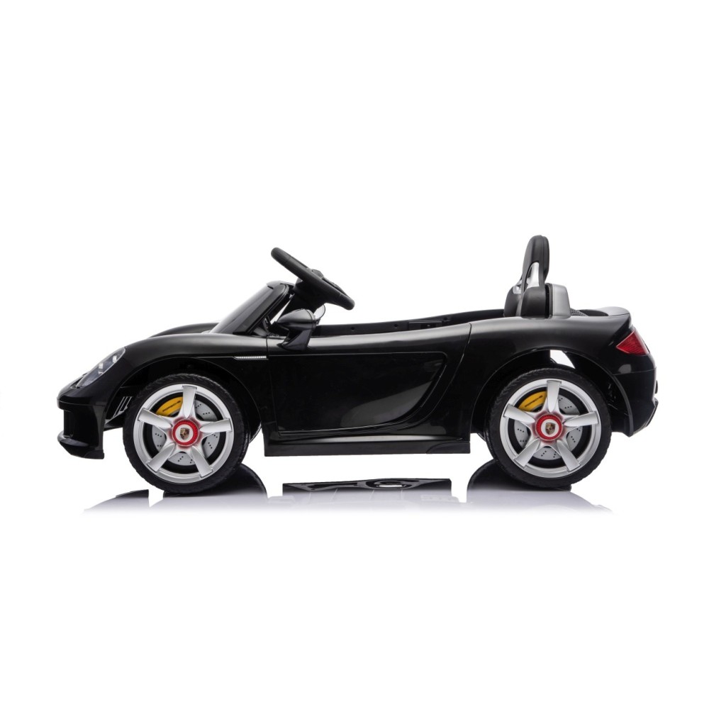 JOKO Elektrické autíčko Porsche 911 Carrera, penové kolesá, kožené sedadlo, čierne
