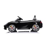 JOKO Elektrické autíčko Porsche 911 Carrera, penové kolesá, kožené sedadlo, čierne