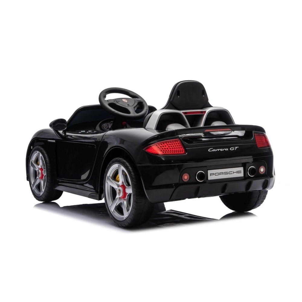 JOKO Elektrické autíčko Porsche 911 Carrera, penové kolesá, kožené sedadlo, čierne