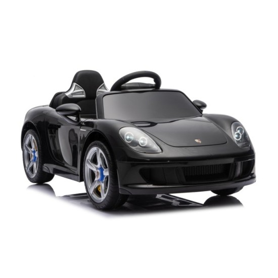 JOKO Elektrické autíčko Porsche 911 Carrera, penové kolesá, kožené sedadlo, čierne