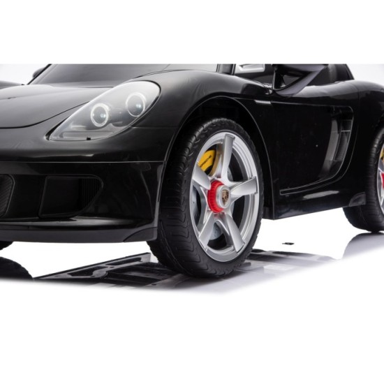 JOKO Elektrické autíčko Porsche 911 Carrera, penové kolesá, kožené sedadlo, čierne