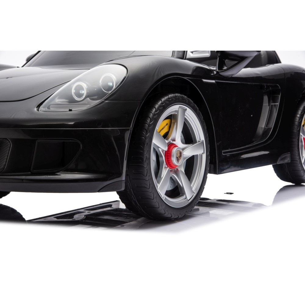 JOKO Elektrické autíčko Porsche 911 Carrera, penové kolesá, kožené sedadlo, čierne