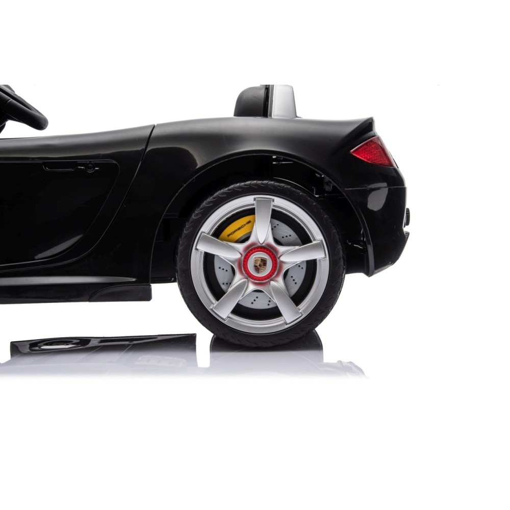 JOKO Elektrické autíčko Porsche 911 Carrera, penové kolesá, kožené sedadlo, čierne
