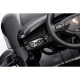 JOKO Elektrické autíčko Porsche 911 Carrera, penové kolesá, kožené sedadlo, čierne