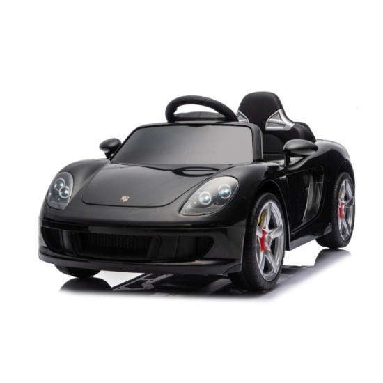 JOKO Elektrické autíčko Porsche 911 Carrera, penové kolesá, kožené sedadlo, čierne