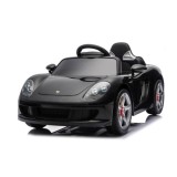 JOKO Elektrické autíčko Porsche 911 Carrera, penové kolesá, kožené sedadlo, čierne