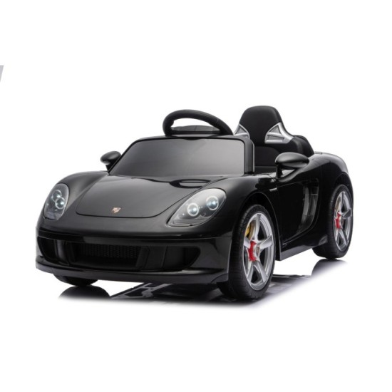 JOKO Elektrické autíčko Porsche 911 Carrera, penové kolesá, kožené sedadlo, čierne