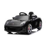 JOKO Elektrické autíčko Porsche 911 Carrera, penové kolesá, kožené sedadlo, čierne