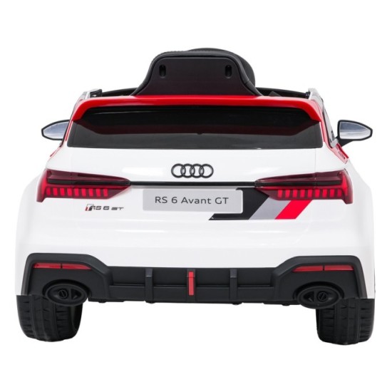 JOKO Elektrické autíčko Audi RS6 Avant GT, penové kolesá, kožené sedadlo, biele