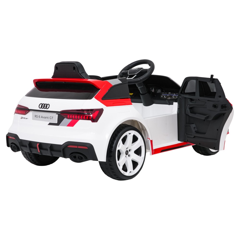 JOKO Elektrické autíčko Audi RS6 Avant GT, penové kolesá, kožené sedadlo, biele