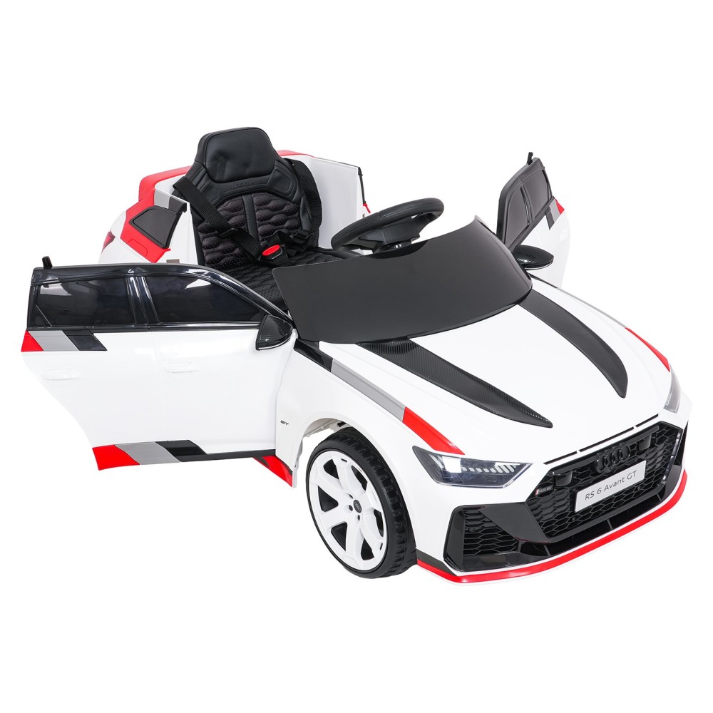 JOKO Elektrické autíčko Audi RS6 Avant GT, penové kolesá, kožené sedadlo, biele