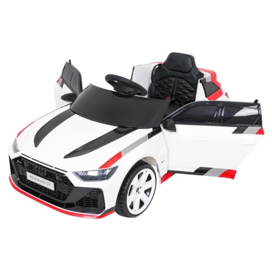 JOKO Elektrické autíčko Audi RS6 Avant GT, penové kolesá, kožené sedadlo, biele