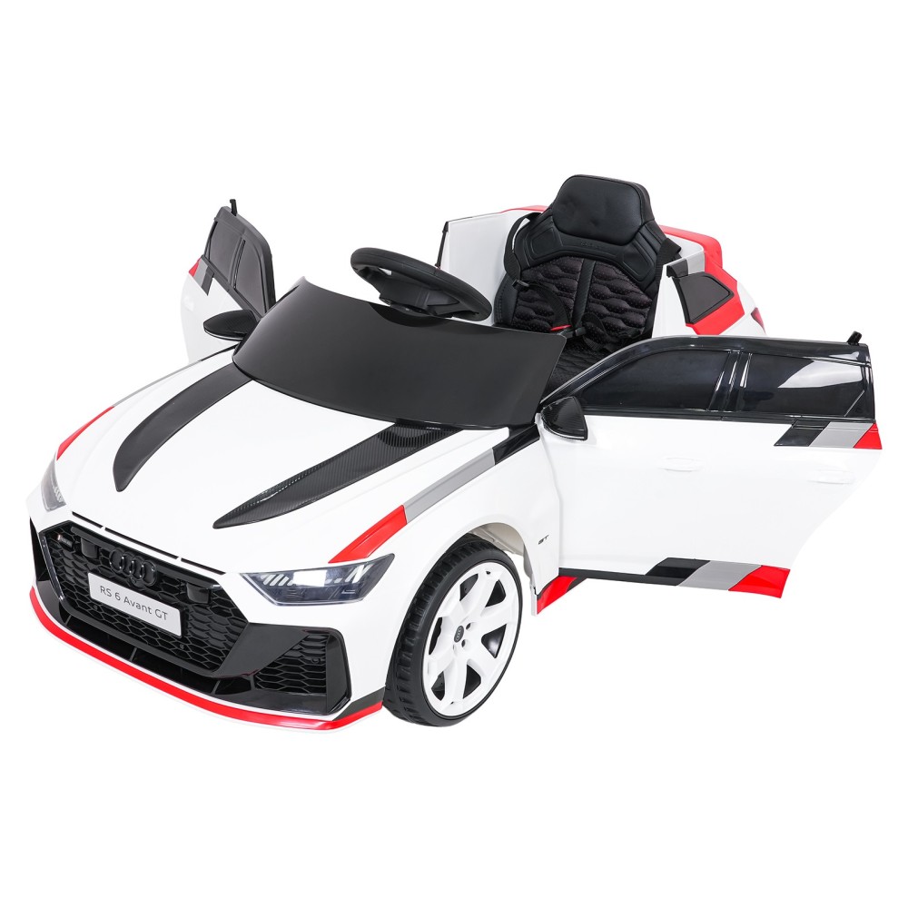 JOKO Elektrické autíčko Audi RS6 Avant GT, penové kolesá, kožené sedadlo, biele