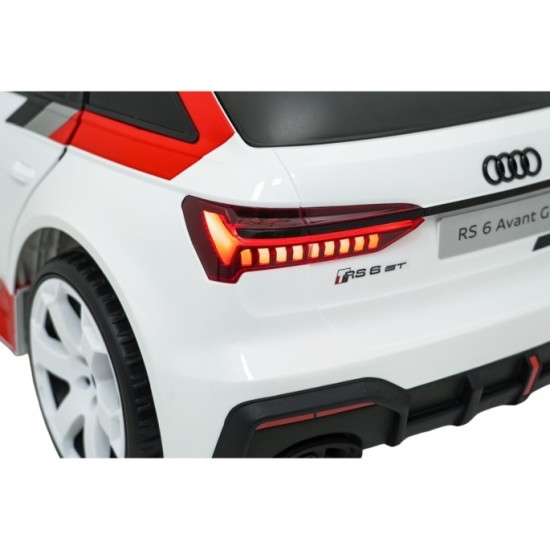 JOKO Elektrické autíčko Audi RS6 Avant GT, penové kolesá, kožené sedadlo, biele