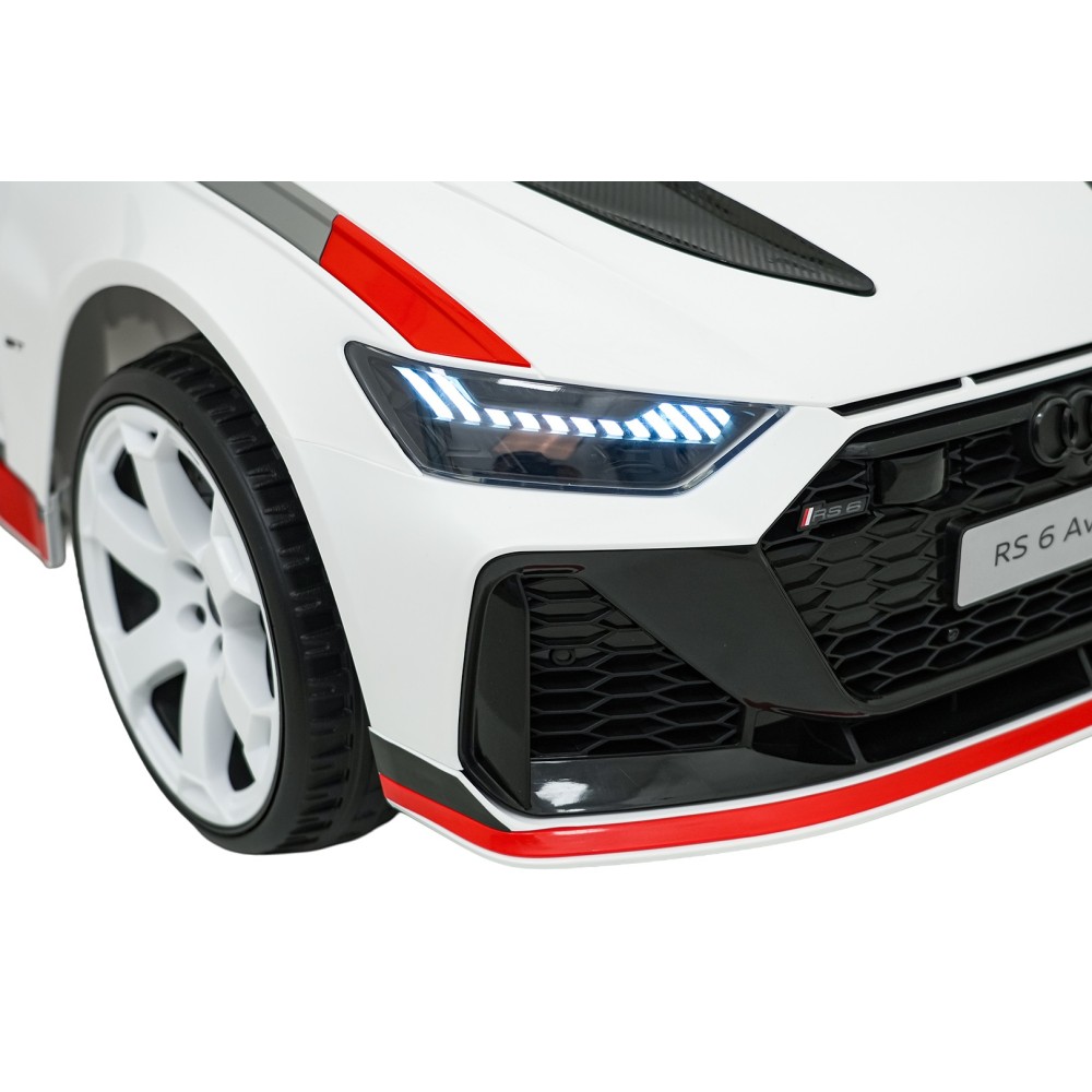 JOKO Elektrické autíčko Audi RS6 Avant GT, penové kolesá, kožené sedadlo, biele