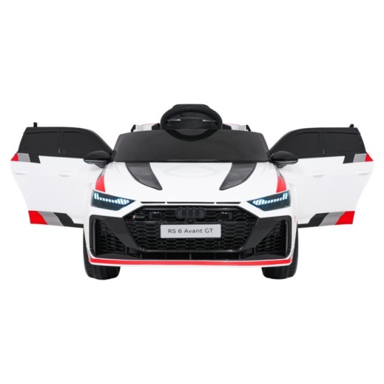 JOKO Elektrické autíčko Audi RS6 Avant GT, penové kolesá, kožené sedadlo, biele
