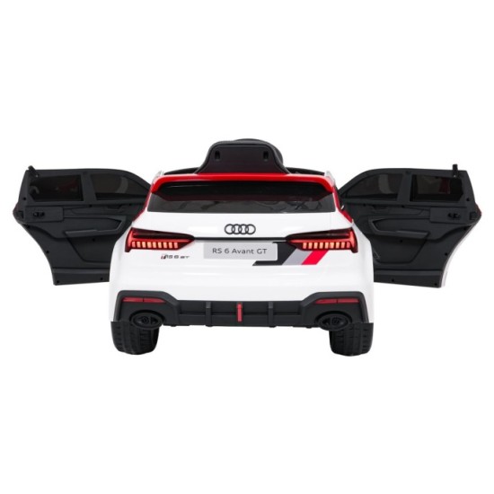 JOKO Elektrické autíčko Audi RS6 Avant GT, penové kolesá, kožené sedadlo, biele