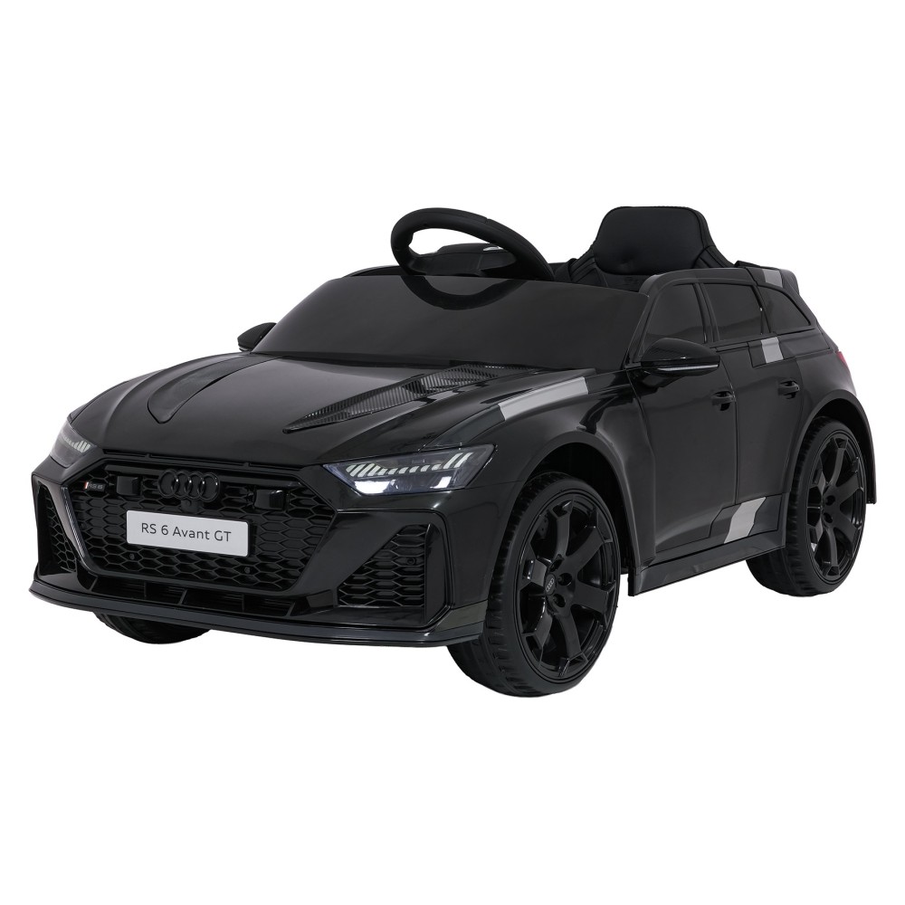 JOKO Elektrické autíčko Audi RS6 Avant GT 4x4, penové kolesá, kožené sedadlo, čierne