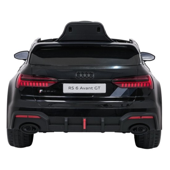 JOKO Elektrické autíčko Audi RS6 Avant GT 4x4, penové kolesá, kožené sedadlo, čierne