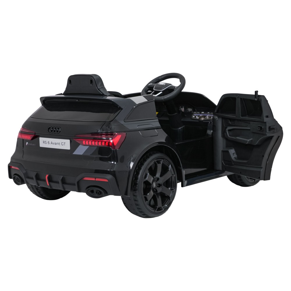 JOKO Elektrické autíčko Audi RS6 Avant GT 4x4, penové kolesá, kožené sedadlo, čierne