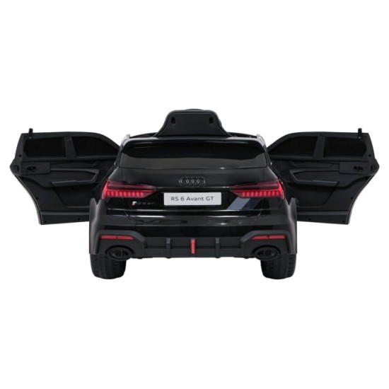JOKO Elektrické autíčko Audi RS6 Avant GT 4x4, penové kolesá, kožené sedadlo, čierne